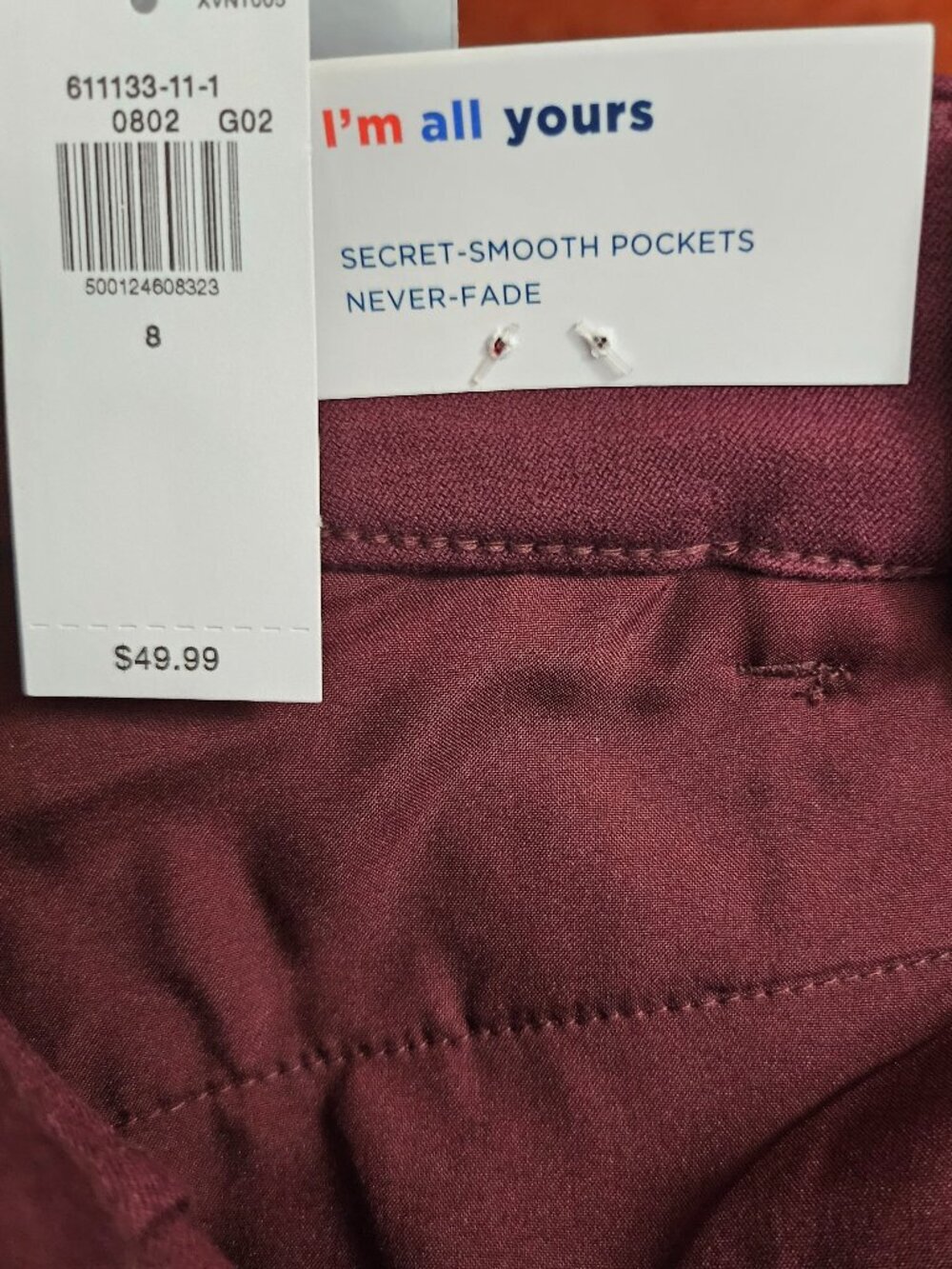 Old Navy Pixie Flare Pants High Rise Burgundy Red Wine Size 8 NWT 611133-11-1 - Picture 5 of 6
